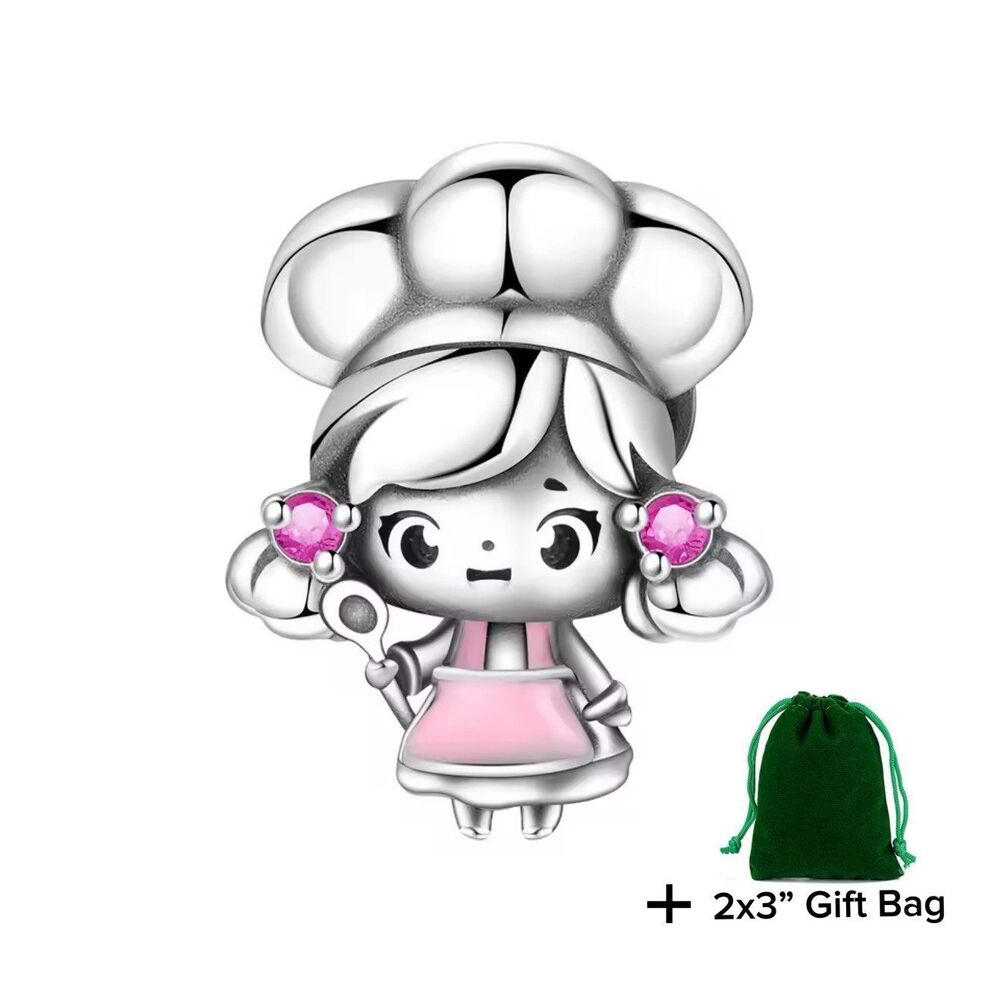 Girl Chef Bead Charm | 925 Silver | Brand New